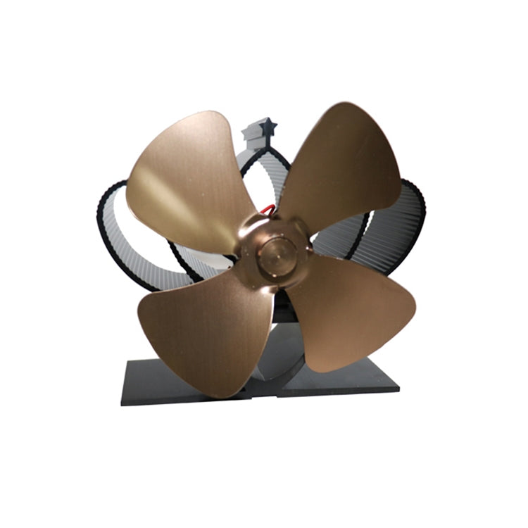 YL201 4-Blade High Temperature Metal Heat Powered Fireplace Stove Fan (Bronze) by buy2fix