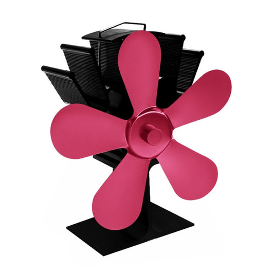 YL602 5-Blade High Temperature Metal Heat Powered Fireplace Stove Fan (Rose Red) by buy2fix