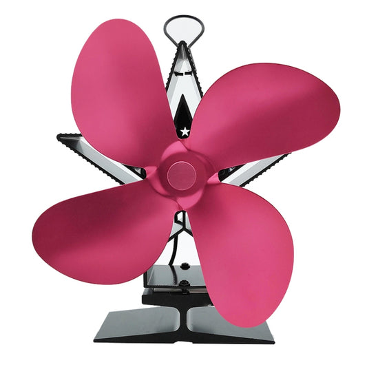4-Blade Aluminum Heat Powered Fireplace Stove Fan (Red) by buy2fix