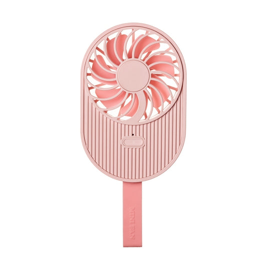LLD-17 0.7-1.2W Ice Cream Shape Portable 2 Speed Control USB Charging Handheld Fan with Lanyard (Pink) - Consumer Electronics by buy2fix | Online Shopping UK | buy2fix
