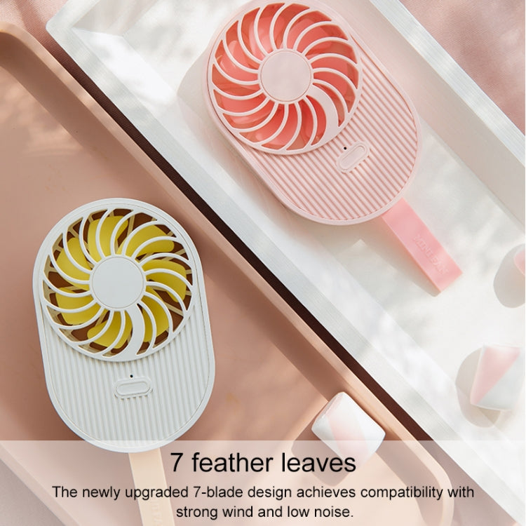 LLD-17 0.7-1.2W Ice Cream Shape Portable 2 Speed Control USB Charging Handheld Fan with Lanyard (Pink) - Consumer Electronics by buy2fix | Online Shopping UK | buy2fix