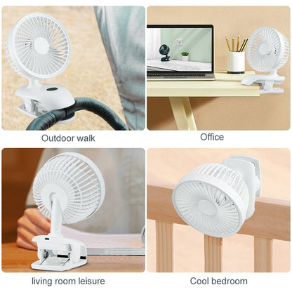 F601 Multifunctional Clip-on Electric Fan with LED Display (White) - Consumer Electronics by buy2fix | Online Shopping UK | buy2fix