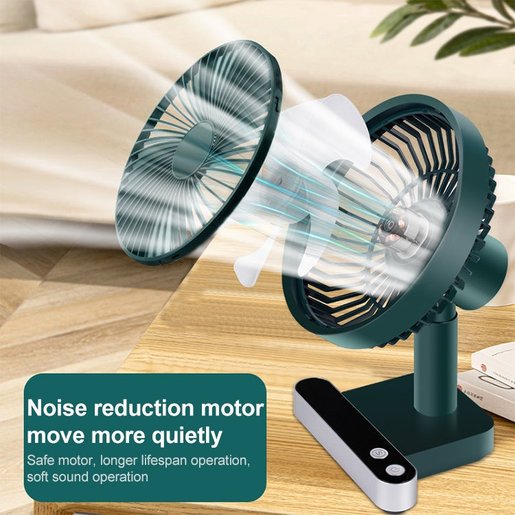 F702 Automatic Shaking Desktop Electric Fan with LED Display (Green) - Consumer Electronics by buy2fix | Online Shopping UK | buy2fix