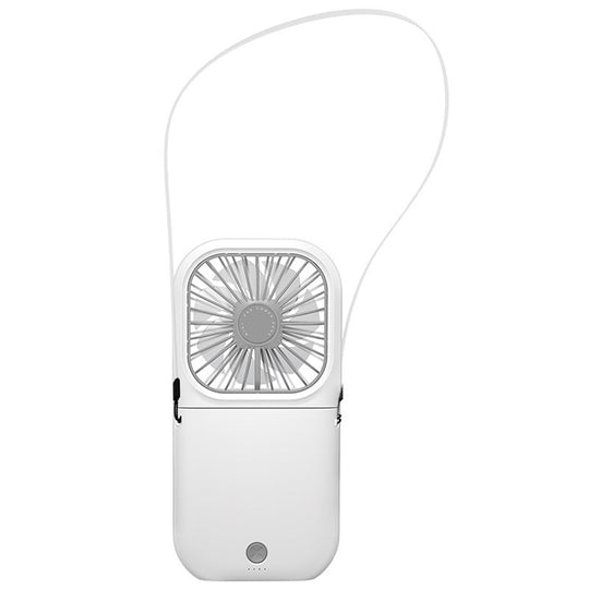 F20 Electroplating Handheld Fan Portable Desktop Folding Mute USB Hanging Neck Fan (White)