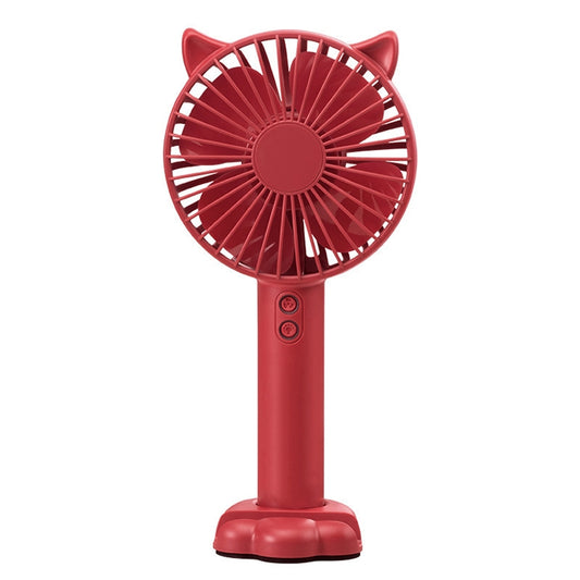 N10 Multi-function Handheld Desktop Holder Electric Fan, with 3 Speed Control (Red) by buy2fix