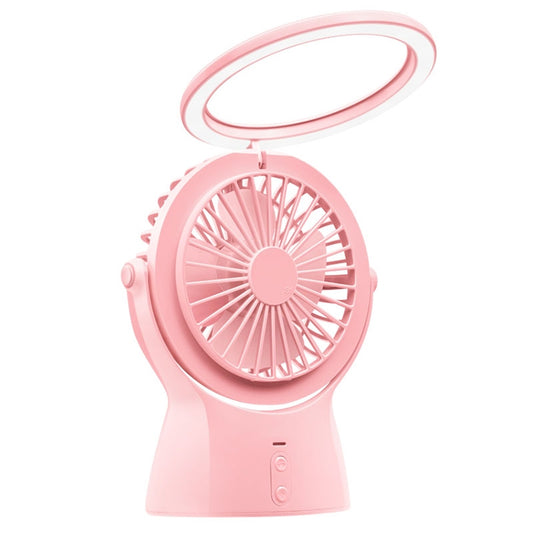 S1 Multi-function Portable USB Charging Mute Desktop Electric Fan Table Lamp, with 3 Speed Control (Pink) by buy2fix