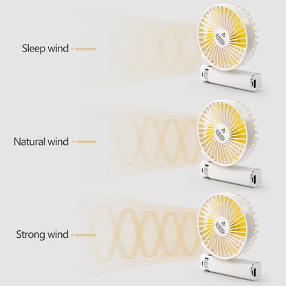 S2 Portable Foldable Handheld Electric Fan, with 3 Speed Control & Night Light (White) - Consumer Electronics by buy2fix | Online Shopping UK | buy2fix