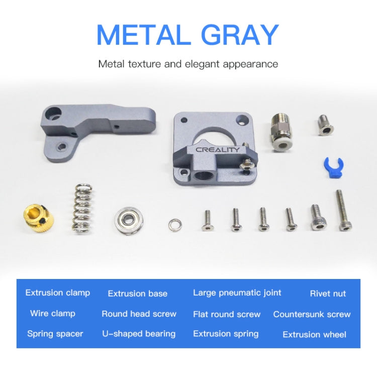 Creality All Metal Silver Block Bowden Extruder Kit for Ender-3 / Ender-3 Pro / Ender-3 V2 / CR-10 Pro V2 3D Printer - Consumer Electronics by Creality | Online Shopping UK | buy2fix