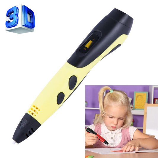 Gen 6th ABS / PLA Filament Kids DIY Drawing 3D Printing Pen with LCD Display(Yellow+Black) - Consumer Electronics by buy2fix | Online Shopping UK | buy2fix