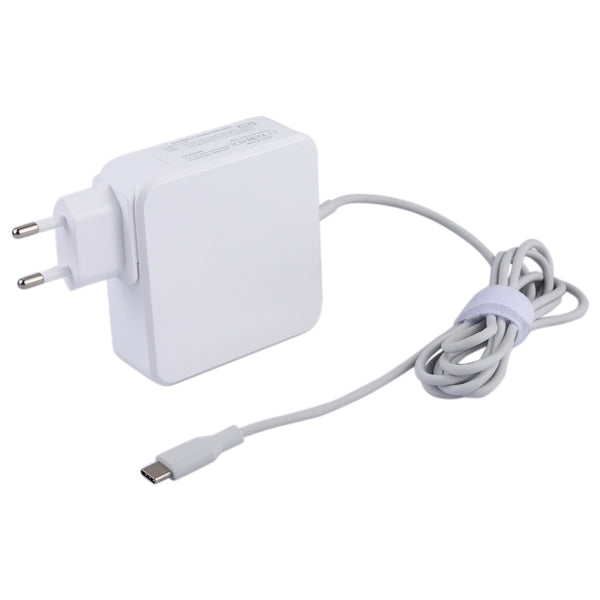 87W USB-C / Type-C Power Adapter Portable Charger with 1.8m Charging Cable, EU Plug(White) by buy2fix