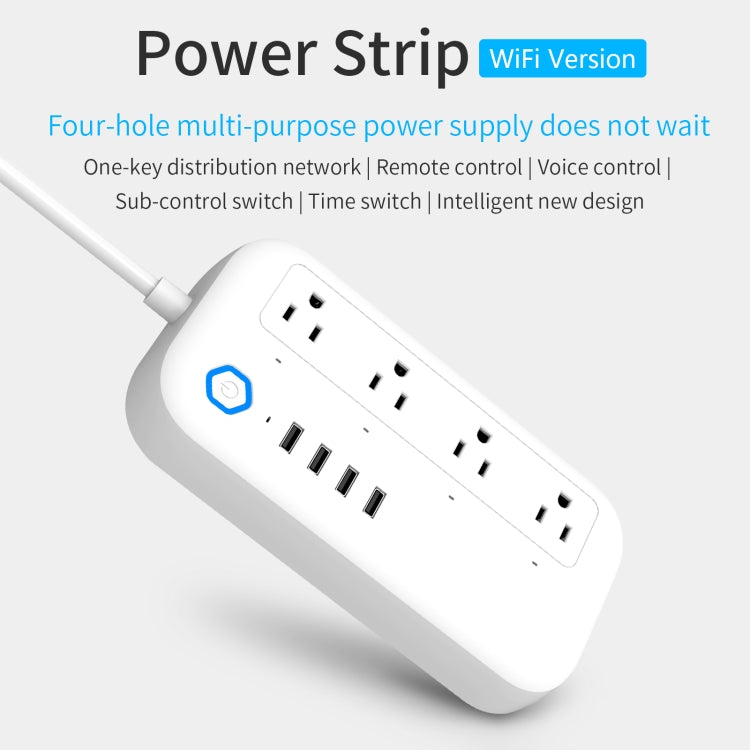 YPS11 Four Holes + 4 x USB Multi-purpose WiFi Smart Power Strip, US Plug - Consumer Electronics by buy2fix | Online Shopping UK | buy2fix