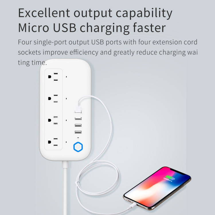 YPS11 Four Holes + 4 x USB Multi-purpose WiFi Smart Power Strip, US Plug - Consumer Electronics by buy2fix | Online Shopping UK | buy2fix