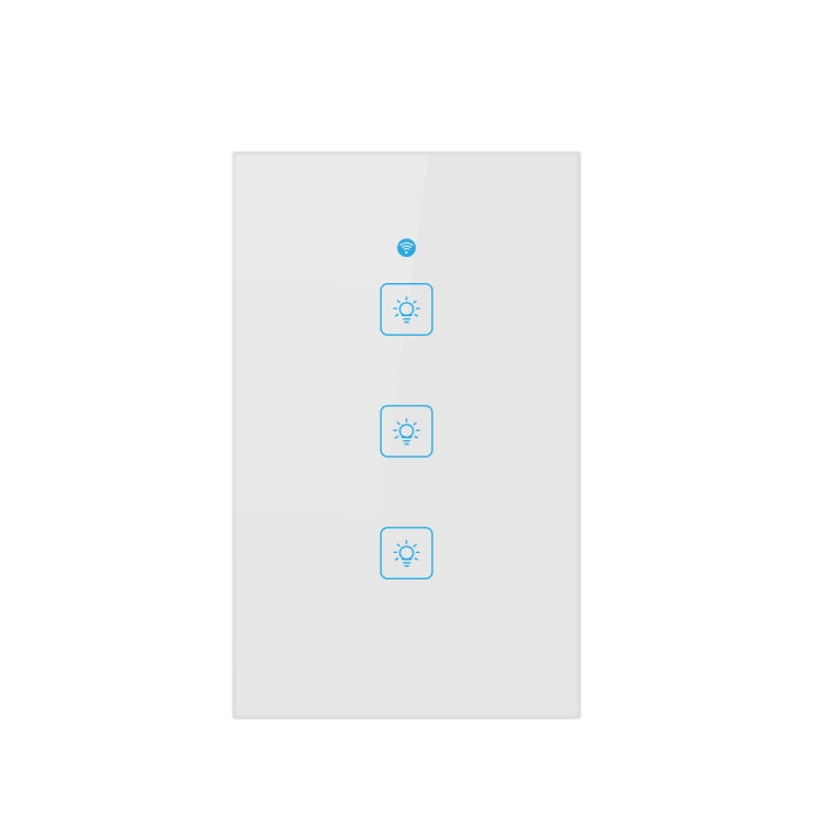 WS-US-03 EWeLink APP & Touch Control 2A 3 Gangs Tempered Glass Panel Smart Wall Switch, AC 90V-250V, US Plug - Consumer Electronics by buy2fix | Online Shopping UK | buy2fix