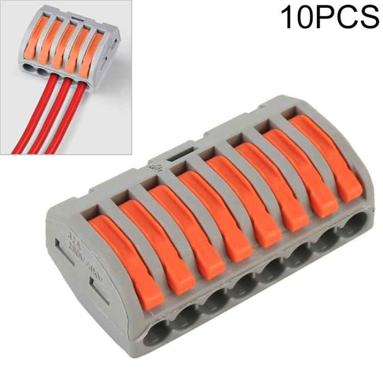 10 PCS 8 Port PCT Series Architectural Wiring Connector LED Lamp Conductor Distributor Junction Box Wire Joint by buy2fix