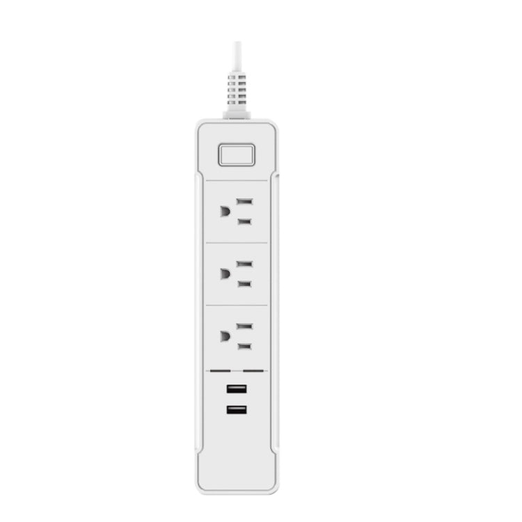 C198A 2 USB Ports + 3 US Sockets WiFi Smart Power Plug Socket, Compatible with Alexa and Google Home, AC 110V-240V, US Plug(White) - Consumer Electronics by buy2fix | Online Shopping UK | buy2fix