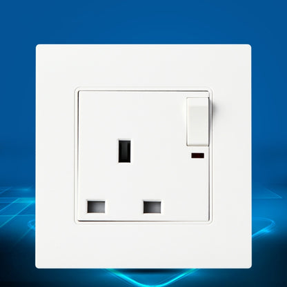 86 Type PC 13A Three Hole Power Socket with Light Switch, UK Plug - Consumer Electronics by buy2fix | Online Shopping UK | buy2fix