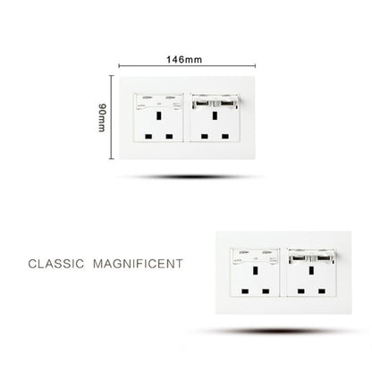 86 Type Three Hole USB Power Socket, UK Plug - Consumer Electronics by buy2fix | Online Shopping UK | buy2fix