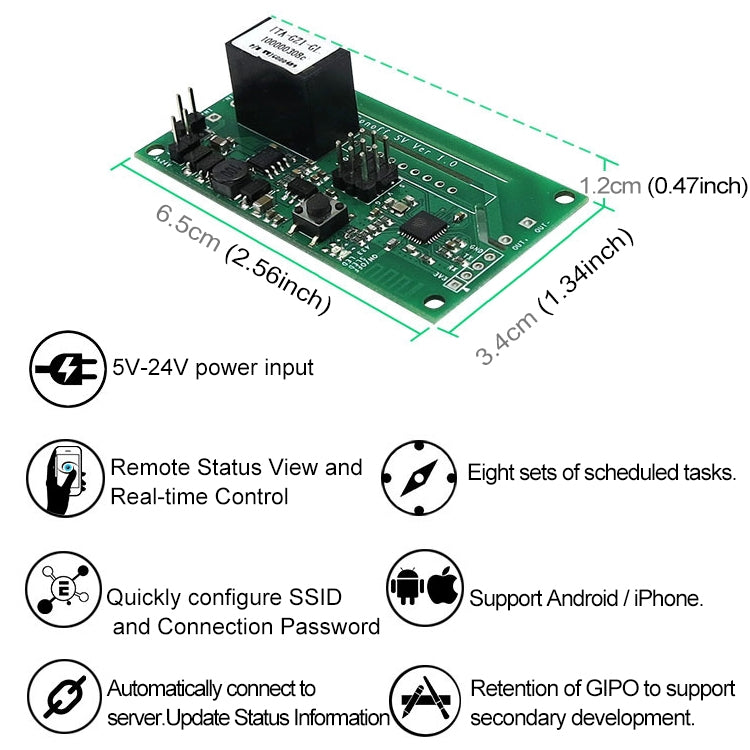 Sonoff SV 10A Single Channel WiFi Wireless Remote Timing Smart Switch Relay Module Works with Alexa and Google Home, Support iOS and Android, DC 5V-24V - Consumer Electronics by Sonoff | Online Shopping UK | buy2fix