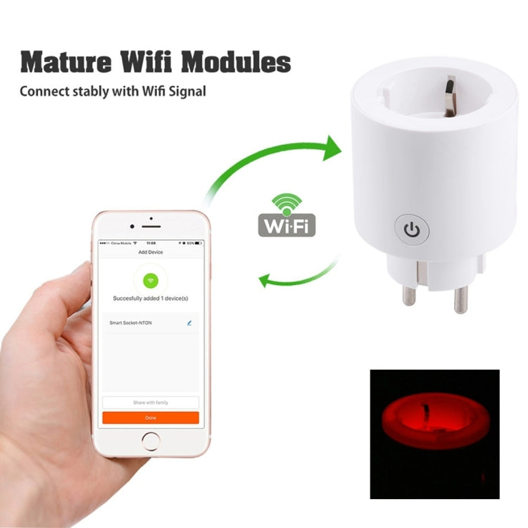 JH-G01E 16A 2.4GHz WiFi Control Smart Home Power Socket Works with Alexa  & Google Home, Support LED Indicator, AC 100-240V, EU Plug(White) - Consumer Electronics by buy2fix | Online Shopping UK | buy2fix