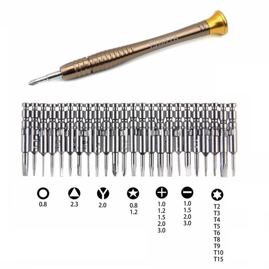 JIAFA JF-8129 24 in 1 Professional Multi-functional Screwdriver Set with Carrying Bag(Gold)