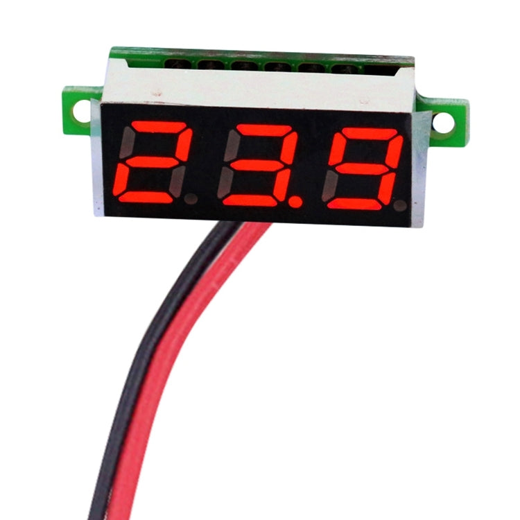 10 PCS 0.28 inch 2 Wires Adjustable Digital Voltage Meter, Color Light Display, Measure Voltage: DC 2.5-30V (Red) - Consumer Electronics by buy2fix | Online Shopping UK | buy2fix