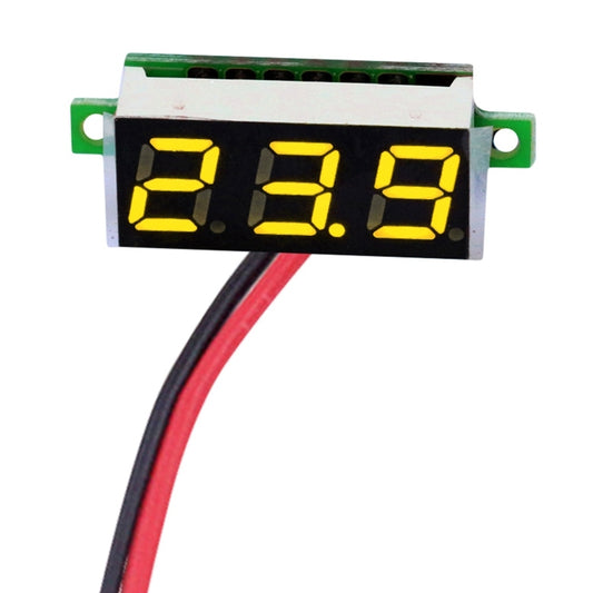 10 PCS 0.28 inch 2 Wires Adjustable Digital Voltage Meter, Color Light Display, Measure Voltage: DC 2.5-30V (Yellow) by buy2fix