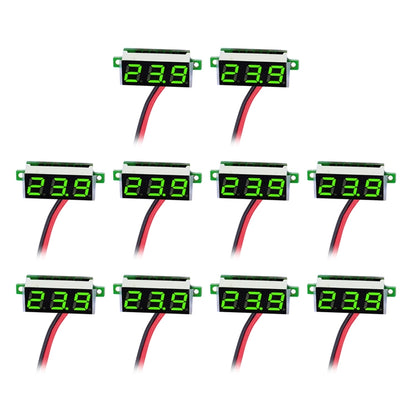 10 PCS 0.36 inch 2 Wires Digital Voltage Meter, Color Light Display, Measure Voltage: DC 2.5-30V(Green) - Consumer Electronics by buy2fix | Online Shopping UK | buy2fix