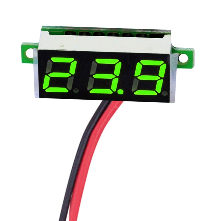 10 PCS 0.36 inch 2 Wires Digital Voltage Meter, Color Light Display, Measure Voltage: DC 2.5-30V(Green) - Consumer Electronics by buy2fix | Online Shopping UK | buy2fix