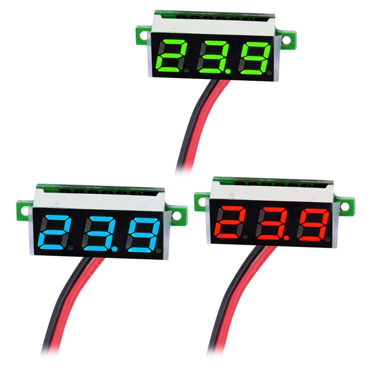 10 PCS 0.36 inch 2 Wires Digital Voltage Meter, Color Light Display, Measure Voltage: DC 2.5-30V(Green) - Consumer Electronics by buy2fix | Online Shopping UK | buy2fix