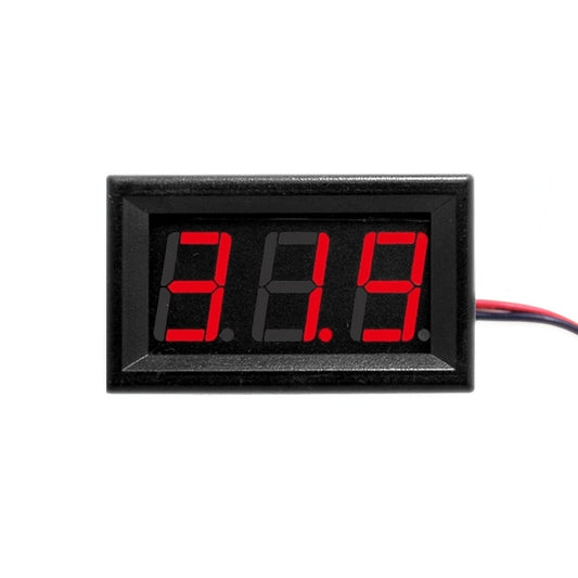10 PCS 0.56 inch 2 Terminal Wires Digital Voltage Meter with Shell, Color Light Display, Measure Voltage: DC 4.5-30V (Red) by buy2fix