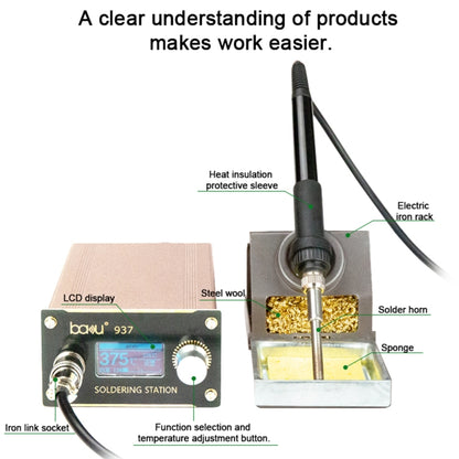 BAKU BA-937 LCD Digital Display Soldering Iron Welding Station Set, EU Plug - Home & Garden by BAKU | Online Shopping UK | buy2fix