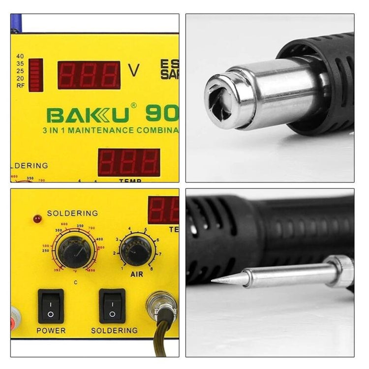 BAKU BK-909 BGA Rework Solder Station Hot Air Gun Welder Equipment, EU Plug - Home & Garden by BAKU | Online Shopping UK | buy2fix