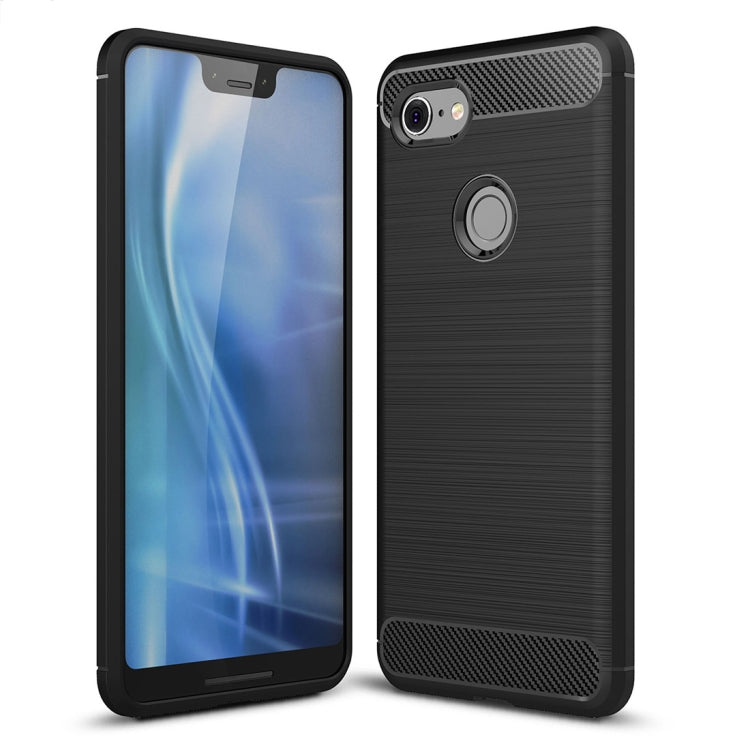 Brushed Texture Carbon Fiber Shockproof TPU Case for Google Pixel 3 XL(Black) - Mobile Accessories by buy2fix | Online Shopping UK | buy2fix