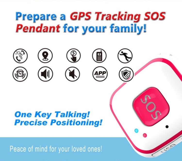 V28 Necklace Style GSM Mini LBS WiFi AGPS Tracker SOS Communicator(Blue) - Personal Tracker by buy2fix | Online Shopping UK | buy2fix