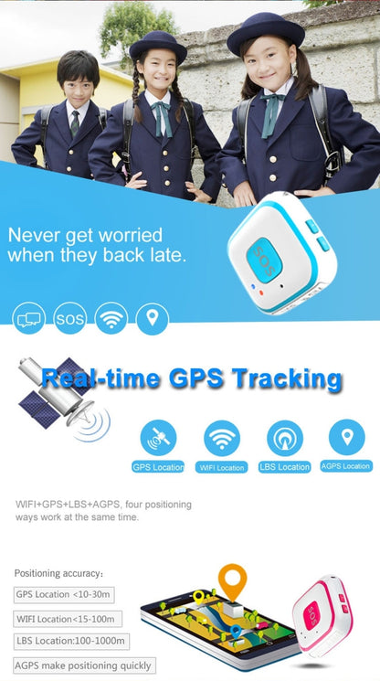 V28 Necklace Style GSM Mini LBS WiFi AGPS Tracker SOS Communicator(Blue) - Personal Tracker by buy2fix | Online Shopping UK | buy2fix