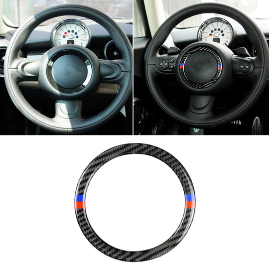 Red Blue Color Car Steering Wheel R Chassis Carbon Fiber Decorative Sticker for BMW MINI R55 / R56 / Countryman R60 / Paceman R61