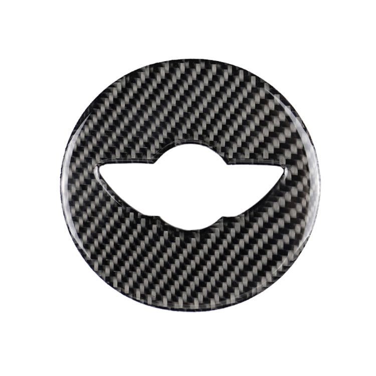Car Steering Wheel F Chassis Logo Carbon Fiber Decorative Sticker for BMW Mini Cooper F55 / F56 / F60 / Countryman F60 by buy2fix
