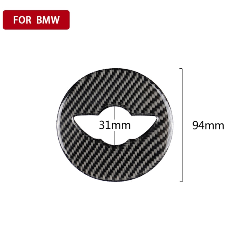 Car Steering Wheel F Chassis Logo Carbon Fiber Decorative Sticker for BMW Mini Cooper F55 / F56 / F60 / Countryman F60 by buy2fix