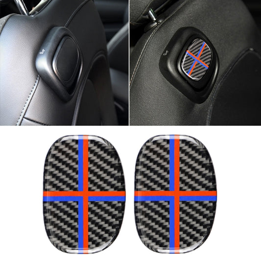 Red Blue Color Car Seat Back Handle Carbon Fiber Decorative Sticker for BMW Mini Cooper F55 / F56 by buy2fix