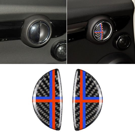 2 PCS Red Blue Color R / F Universal Car Door Handle Carbon Fiber Decorative Sticker for BMW Mini R55 / R56 / R60 / R61 / F55 / F54 / F60 by buy2fix