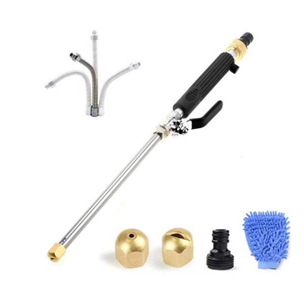 Garden Lawn Irrigation High Pressure Hose Spray Nozzle Car Wash Cleaning Tools Set (Black) by buy2fix