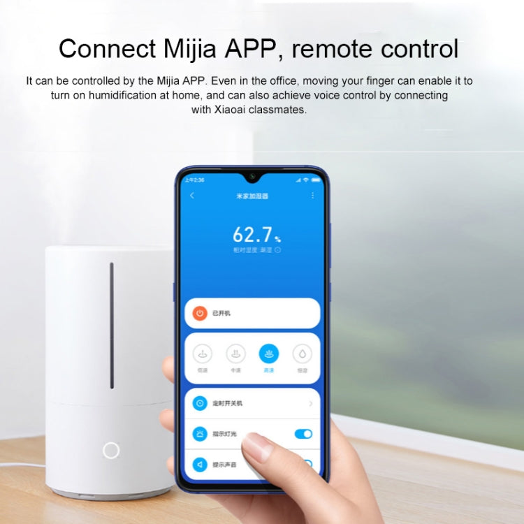 Original Xiaomi Mijia Intelligent Humidifier UV-C Sterilization Air Purifier Transmission Aromatherapy Essential Oil Mist Diffuser Maker Automatic Alcohol Sprayer, US Plug(White) - Home & Garden by Xiaomi | Online Shopping UK | buy2fix