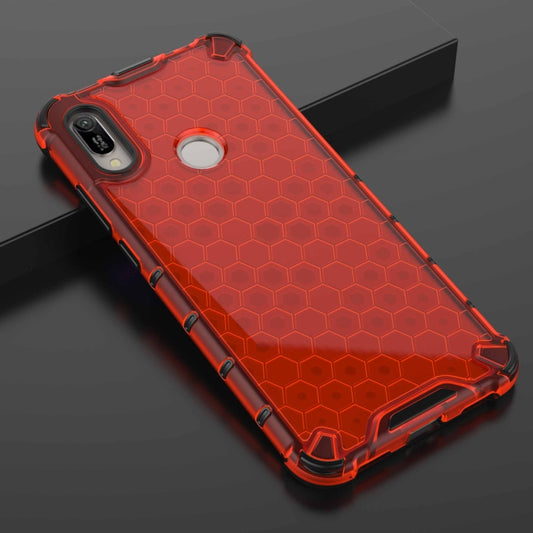 Honeycomb Shockproof PC + TPU Case for Huawei Y6(2019)(Red) by buy2fix