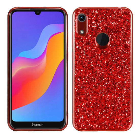 Glittery Powder Shockproof TPU Case for Huawei Honor Play 8A(Red) by buy2fix