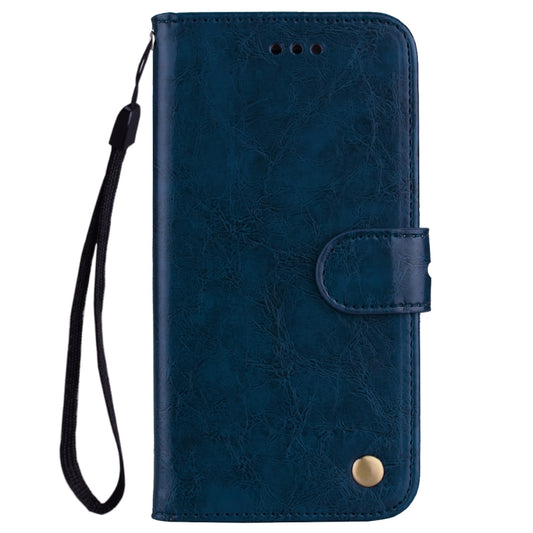 Business Style Oil Wax Texture Horizontal Flip Leather Case for Huawei P Smart / Enjoy 7S, with Holder & Card Slots & Wallet(Blue) by buy2fix