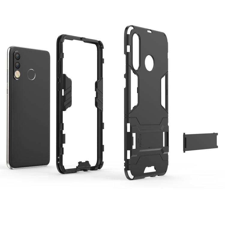 Shockproof PC + TPU Case for Huawei P30 Lite, with Holder(Black) - Mobile Accessories by buy2fix | Online Shopping UK | buy2fix