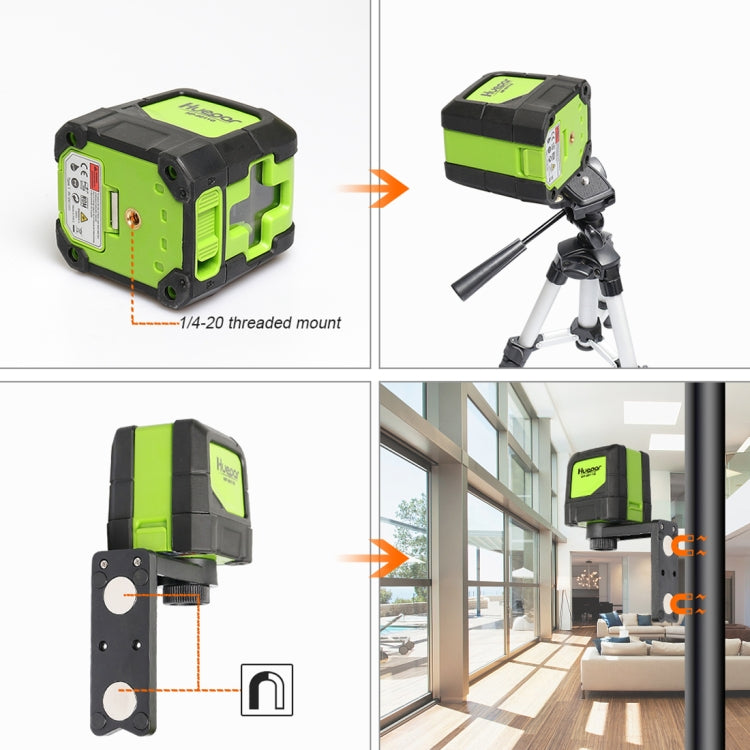 9011G 1V1H 15mW 2 Line Green Beam Laser Level Covering Walls and Floors(Green) - Consumer Electronics by buy2fix | Online Shopping UK | buy2fix