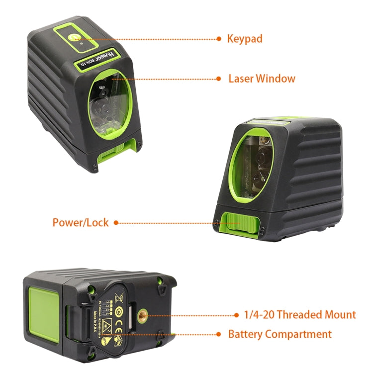 BOX-1R 1V1H 40mW & 10mW 2 Line Red Beam Laser Level Covering Walls and Floors (Red) - Consumer Electronics by buy2fix | Online Shopping UK | buy2fix