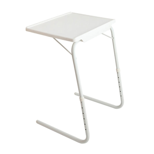 Plastic Pad Steel Tube Bracket Liftable Foldable Portable Multi-purpose Laptop Table, Adjustable Height: 52-72cm, Adjustable Angle: 30 Degrees / 60 Degrees / 90 Degrees(White) - Laptop Stand by buy2fix | Online Shopping UK | buy2fix