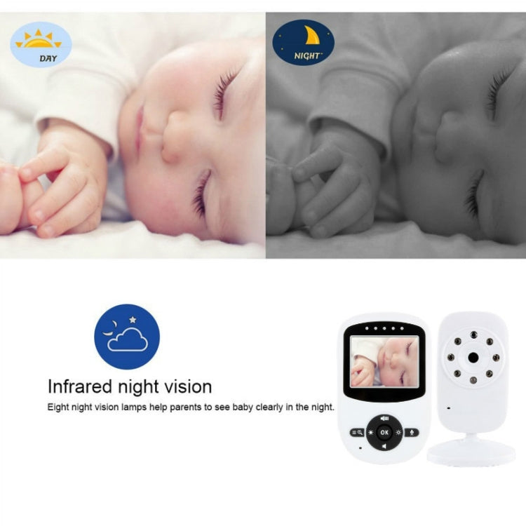 BM-SM24 2.4 inch LCD 2.4GHz Wireless Surveillance Camera Baby Monitor with 8-IR LED Night Vision, Two Way Voice Talk(White) - Security by buy2fix | Online Shopping UK | buy2fix